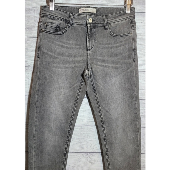 Zara Basic Z1975 Denim Womens Size 2 Gray Skinny Jeans Stretch Retro - Picture 2 of 11